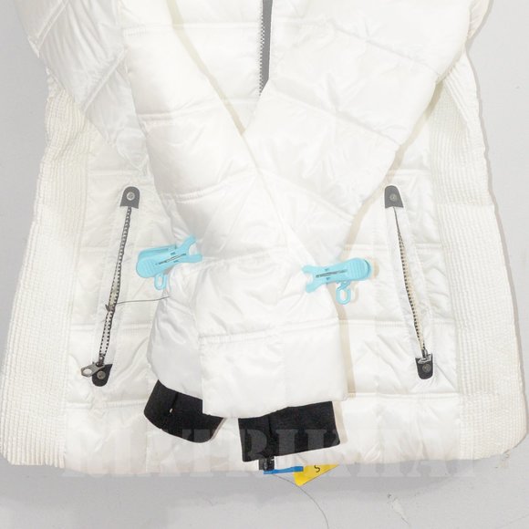 NWT Nautica Women's Zip Off Hood Faux Fur Trim Puffer Jacket WHITE - Picture 8 of 13